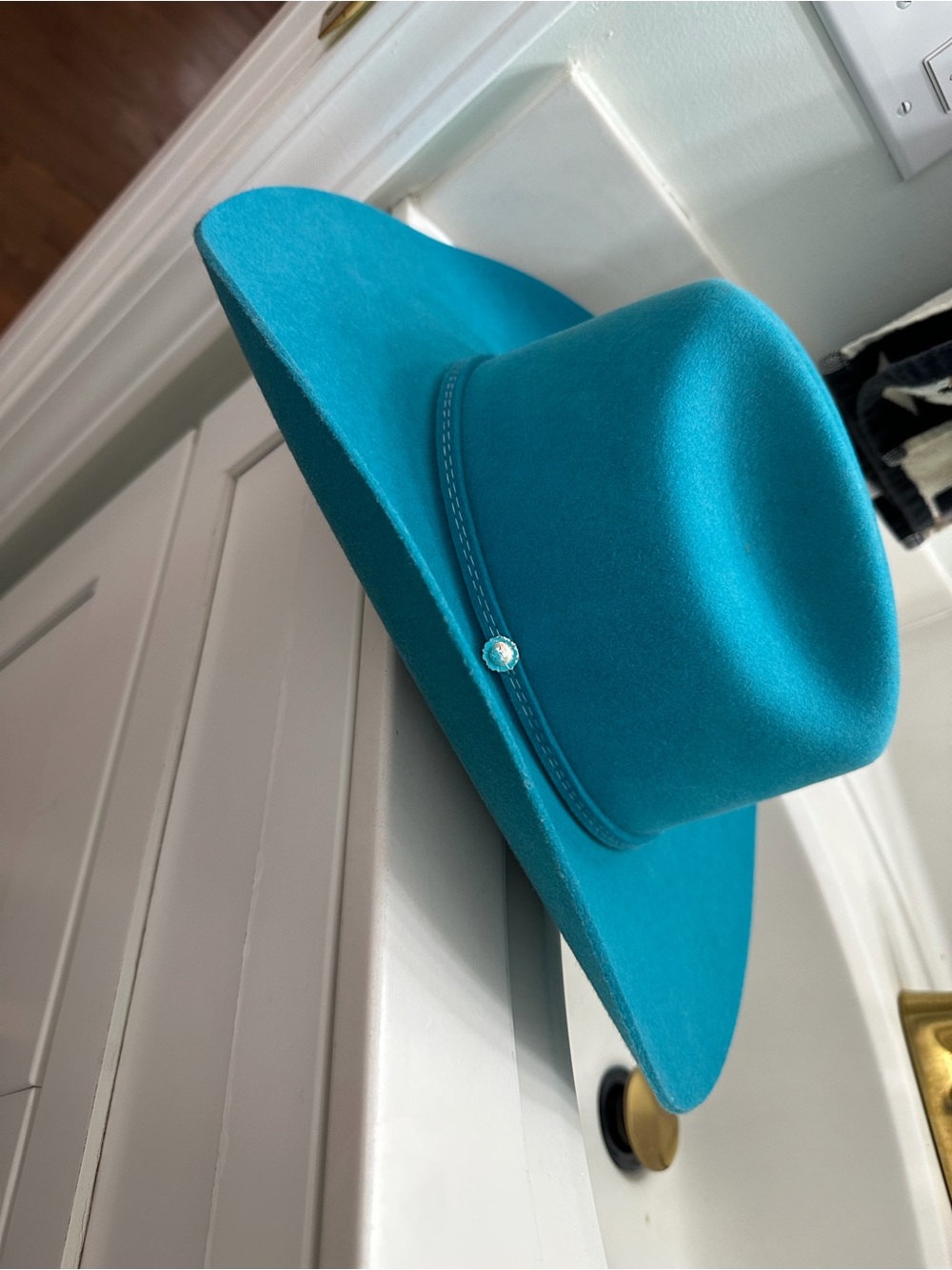Charlie one horse turquoise cowgirl cowboy felt hat - Picture 6 of 8